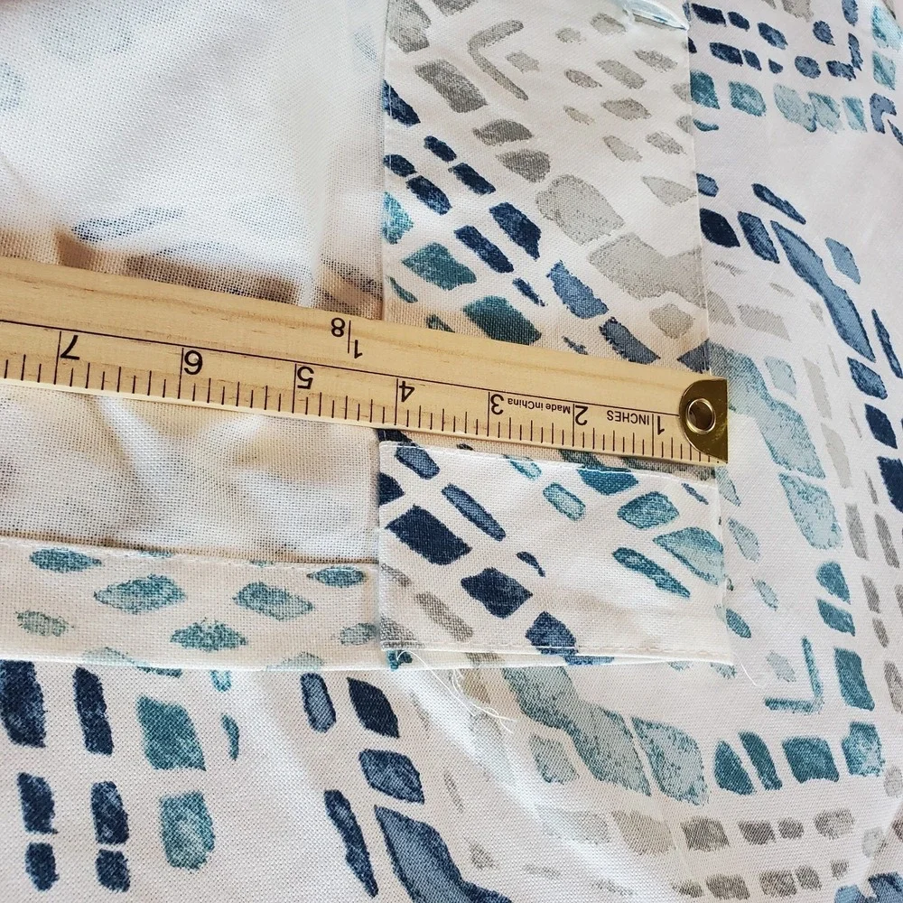 West Elm 100% Cotton‎ 1 X Curtain Panel 95x47  White Turquoise Geometrical NWOT